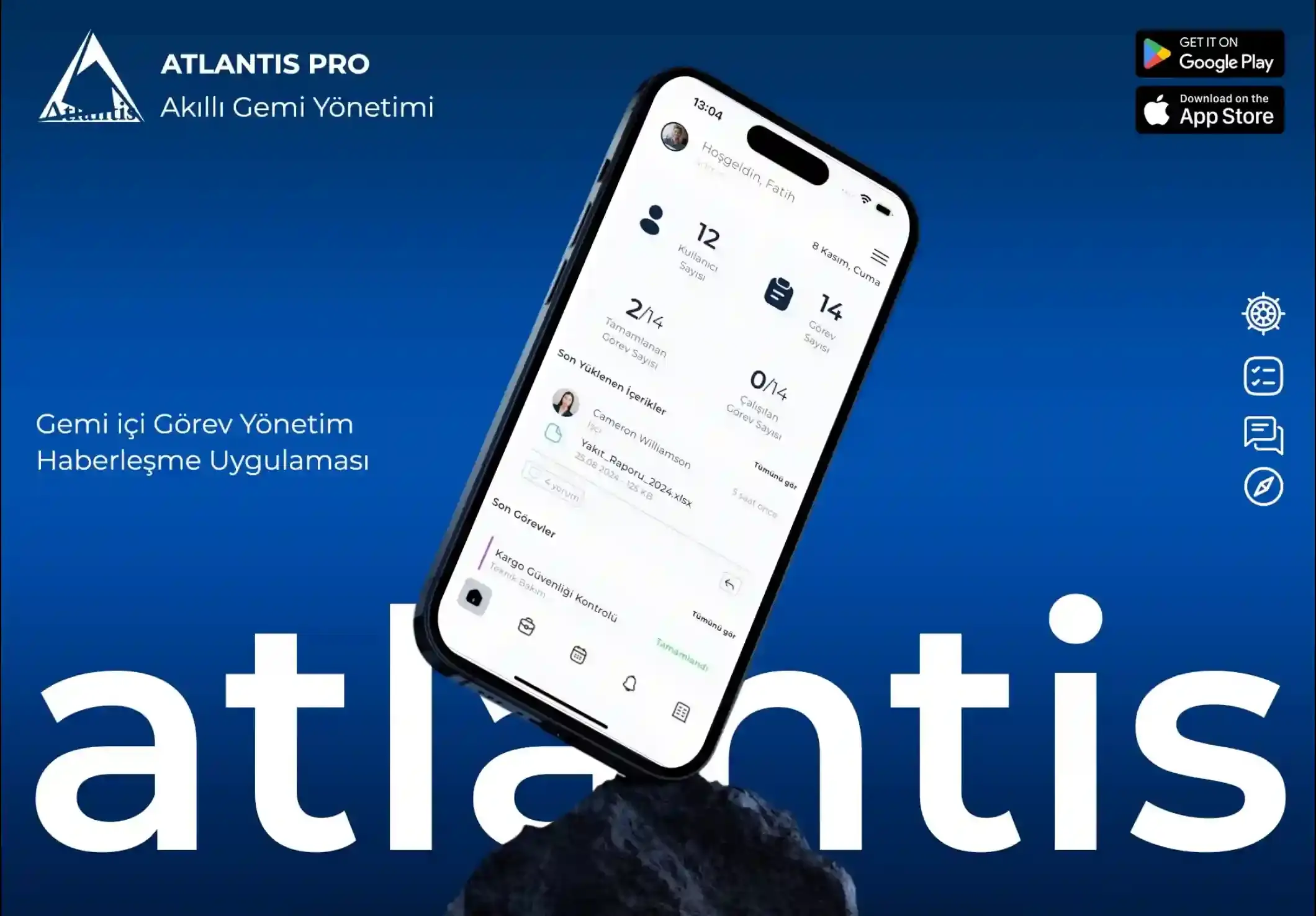 Atlantis akıllı gemi yönetimi ve haberleşme mobil uygulaması